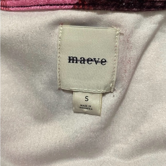 Maeve Plaid Velvet Puff Sleeve Blouse - Picture 7 of 8